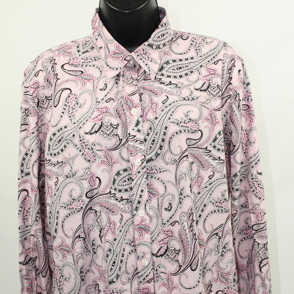 Chaps Women's Size XL Plus Button-Down 100% Cotton
